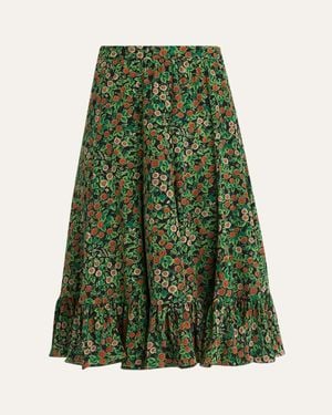 Valentino Garavani Petales Damour Margherita Ruffle Skirt - Green