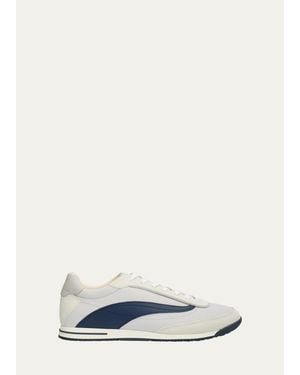 Brunello Cucinelli Techno Textile And Nubuck Low-Top Sneakers - White