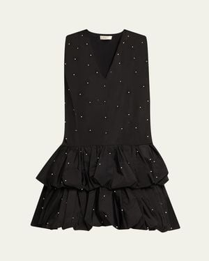 Sea Alberta Embellished Bubble-Hem Mini Dress - Black