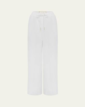 Aqua Blu Australia Linen Resort Pants - White