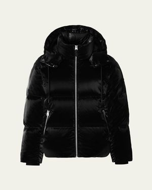 Mackage Kent-Glo High-Gloss Hooded Down Jacket - Black