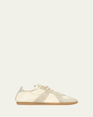 Maison Margiela Replica Napa Leather And Suede Low-Top Sneakers - Natural