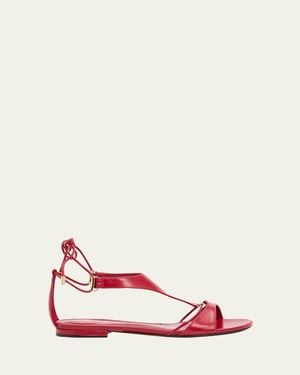 Alexandre Birman Mimi Leather Flat Sandals - Pink