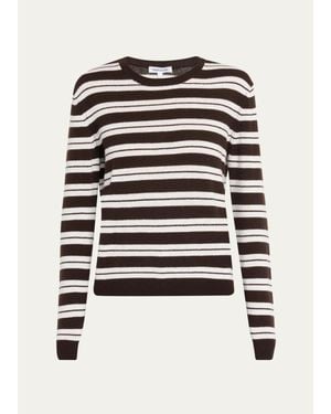Veronica Beard Frankie Striped Cashmere Sweater - White