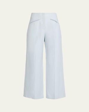 Veronica Beard Cassidee Wide-Leg Pants - Blue