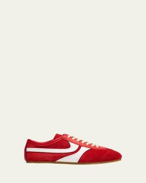 Dries Van Noten Mixed Leather Retro Runner Sneakers - Red