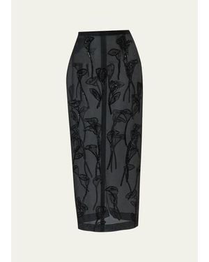 Carolina Herrera Embellished Silk Maxi Skirt - Black