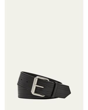 Dries Van Noten Roller-Buckle Leather Belt - White