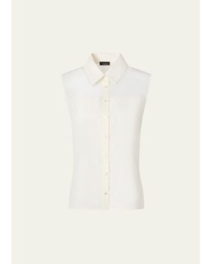 Akris Cotton Voile Button-Down Fitted Shirt - Natural