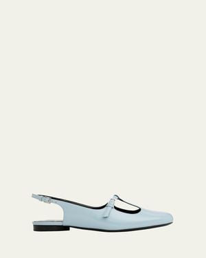 Pierre Hardy Mia Patent Leather Mary Jane Slingback Flats - White