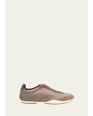 Brunello Cucinelli Nylon Suede Sneakers - Natural