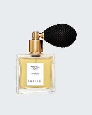 Shalini Parfum Amorem Rose Cubique Glass Bottle With Bulb Atomizer, 50 Ml - Metallic