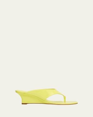 Stuart Weitzman 50Mm Vinnie Patent Leather Thong Sandals - Yellow