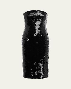 Alex Perry Strapless Degrade Sequined Sheath Dress - Black