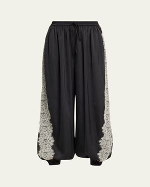 Cinq À Sept Esme Satin Drawstring Balloon Pants - Black