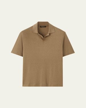 Loro Piana Mazzorbo Silk And Cotton Polo Shirt - Natural