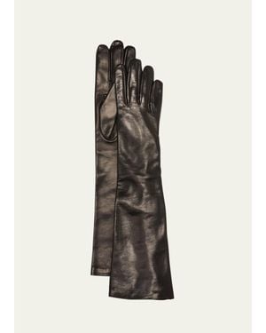 Jil Sander Patent Leather Zip Gloves - Black