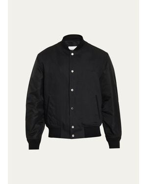 Givenchy Embroidered Mixed Media Blouson Jacket - Blue