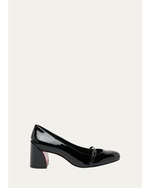 Christian Louboutin 55Mm Jane Nina Patent Leather Mary Jane Pumps - White