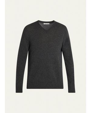 The Row Thamm Cashmere V-Neck Sweater - Black
