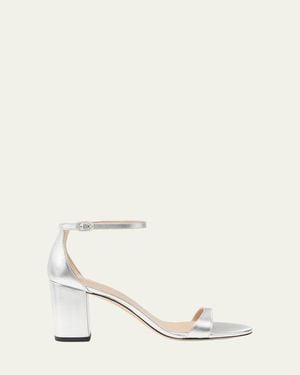 Stuart Weitzman Nudist Ii Leather Ankle-Strap Sandals - Natural