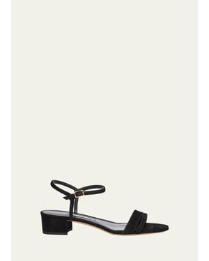 Emme Parsons Simple Metallic Ankle-Strap Sandals - Natural