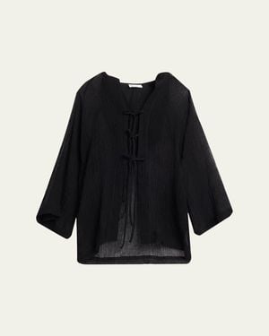 Lisa Marie Fernandez Beach Cape Mini Coverup - Black