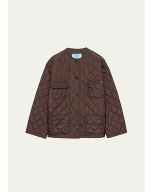 Prada Quilted Nylon Jacket - Brown