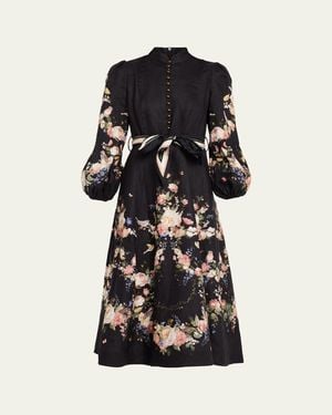 Zimmermann Valiant Buttoned Midi Dress - Black