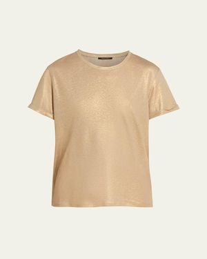 Kobi Halperin Meegan Crewneck Shimmer Knit Tee - Natural