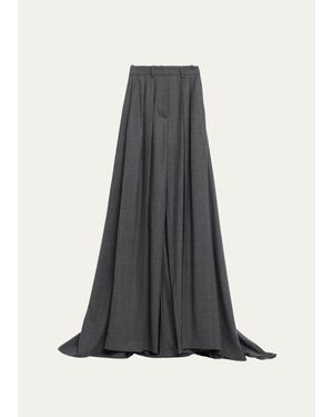 Michael Kors Opera Wide-Leg Stretch Wool Pants - Blue