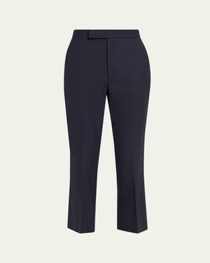 Maria McManus High-Rise Straight-Leg Crop Pants - Blue