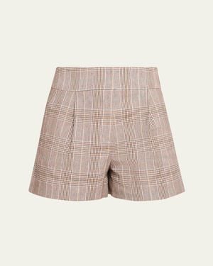 Veronica Beard Haina Pleated Shorts - Natural