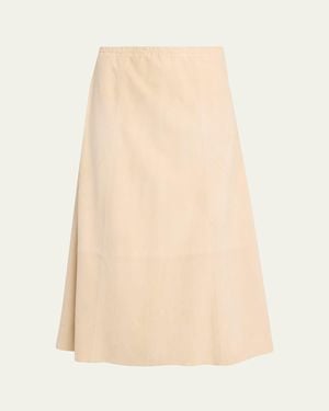 Vince Paneled Suede Maxi Skirt - Natural