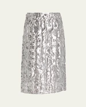 Metallic Cloque Elasticated Skirt main image 0