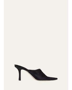 Christen 75Mm Elipse Calf Hair Mules - Natural