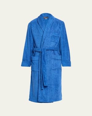 Emanuele Maffeis Terry Cotton Bath Robe - Blue