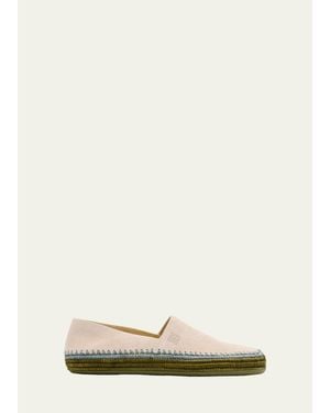 Loewe Rio Suede And Raffia Espadrilles - Natural