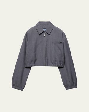 Prada Light Mohair Blouson Jacket - Blue