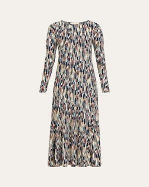 Ulla Johnson Estella Multi-Striped Knit Long-Sleeve Maxi Dress - Natural