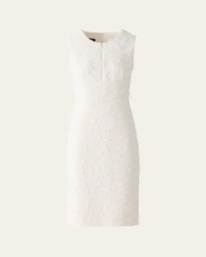 Akris Tweed Zip Front Wool Dress - White