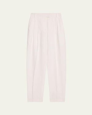 Michael Kors Pleated Tapered Linen Pants - Pink