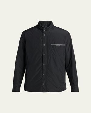 Moncler Snap-Front Down Jacket - Blue