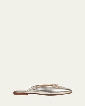 SOPHIQUE Poesia Metallic Leather Ballerina Mules - Natural