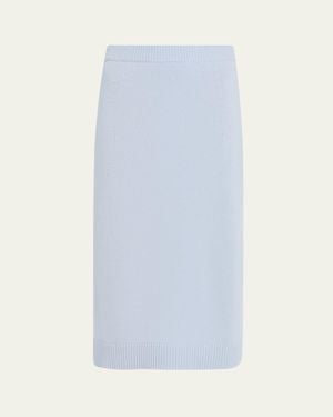 Carolina Herrera Wool-Cashmere Knit Midi Pencil Skirt - White