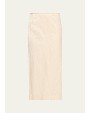 FFORME Mena Cotton-Blend Crinkled Straight Skirt - Natural