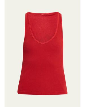 All Three Claire Ribbed Tank Top - Red
