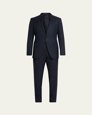 Tom Ford Notch-Lapel Textured Wool Suit - Blue