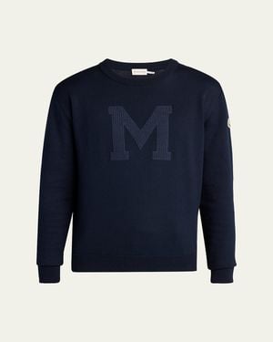 Moncler Logo Drop Shoulder Sweatshirt - Blue