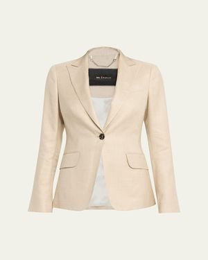 Kiton Shimmering Wool-Blend Single-Breasted Jacket - Natural